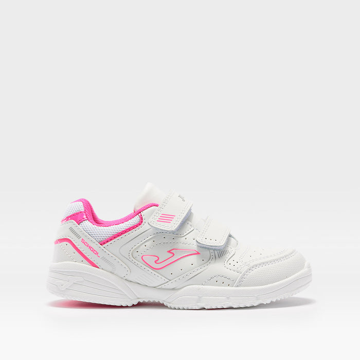 Tenis bรกsico School blanco y rosa de JOMA