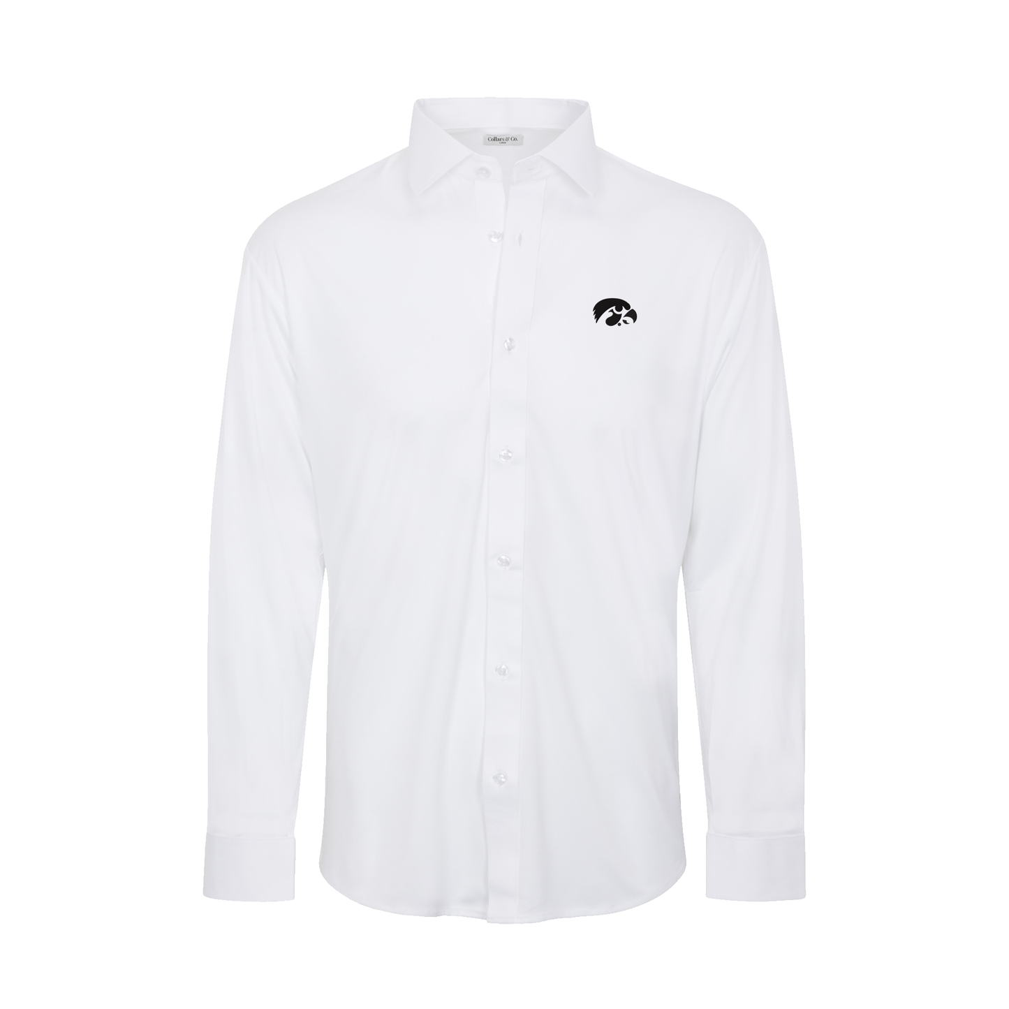 Iowa Quattro Flex Dress Shirt with Semi-Spread Collar White