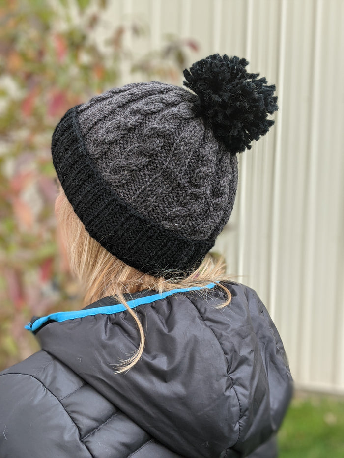 Alpaca Hat with Pompom and Fleece Lining-Apparel-Alpaca Direct-Alpaca Direct