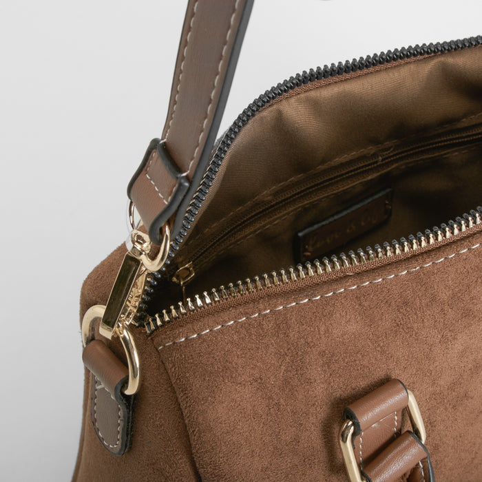 Bolso bandolera con asas cortas marrón PICCOLA PIU