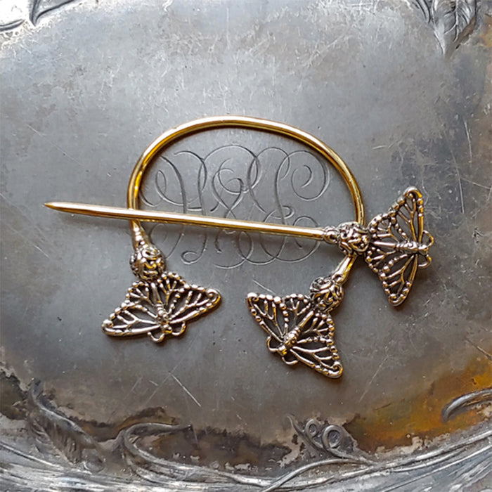 Filigree Monarch Butterfly Penannular Brooch-Notions-Jul Designs-Alpaca Direct