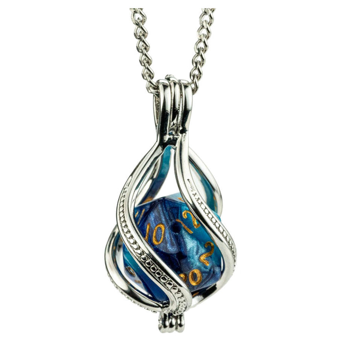 Lair Wear: D20 Caged Dice Necklace: Blue/Light Blue with Gold FOC October 15, 2026