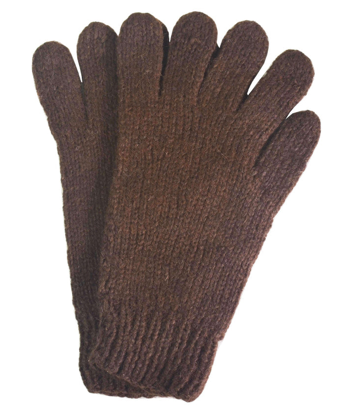 Men's Alpaca Gloves-Apparel-Alpaca Direct-One Size-Brown-Alpaca Direct