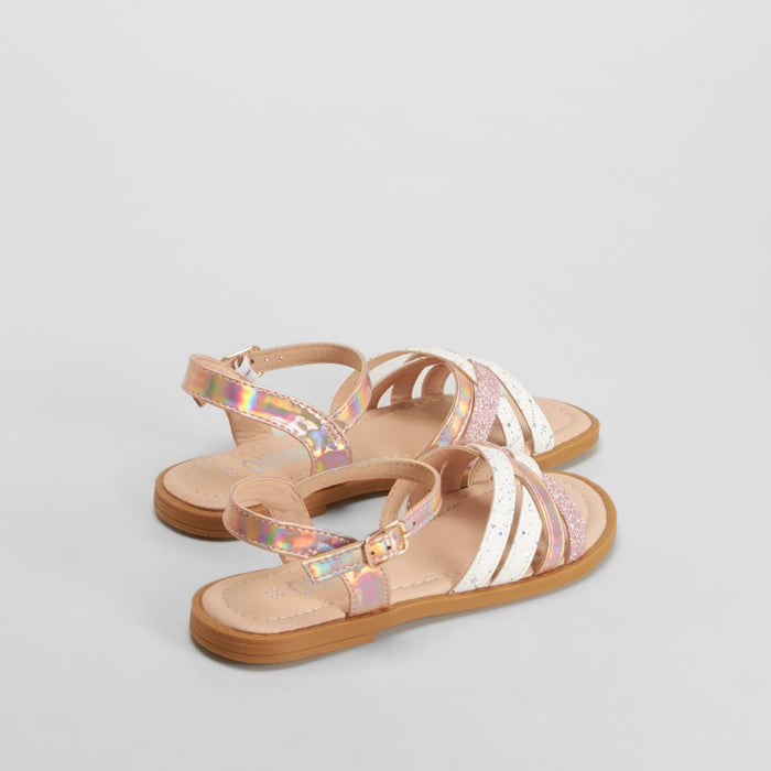 Sandalia multitiras brillantes rosa OH GIRL!
