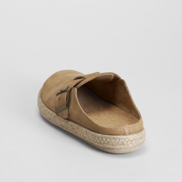 Zueco bandeleta yute piel beige SENDA ROAD