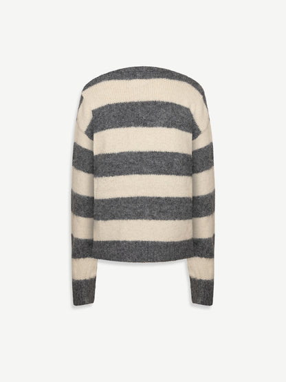 Grey Striped Anne Cardigan
