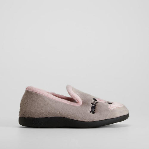 Zapatilla casa cerrada oso panda gris COMFEET
