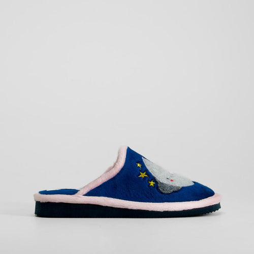 Zapatilla de casa noche azul OLYNE