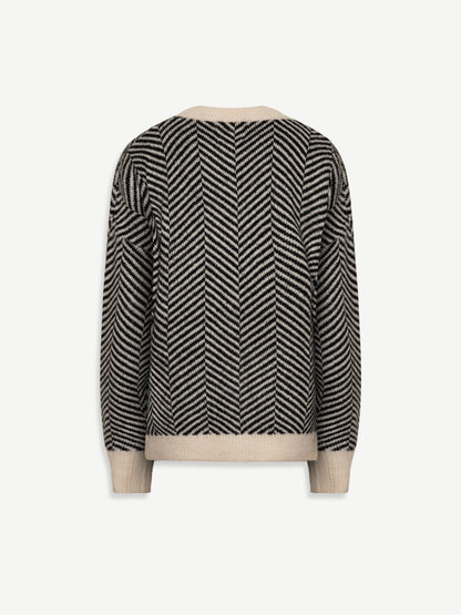 Black & Ecru Barry Sweater