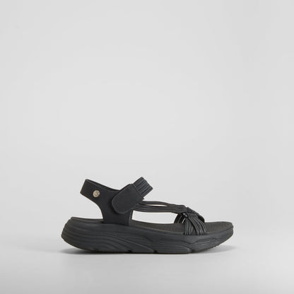Sandalia tiras velcro negra XTI