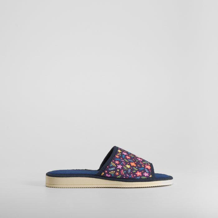 Zapatilla de casa azul flores OLYNE