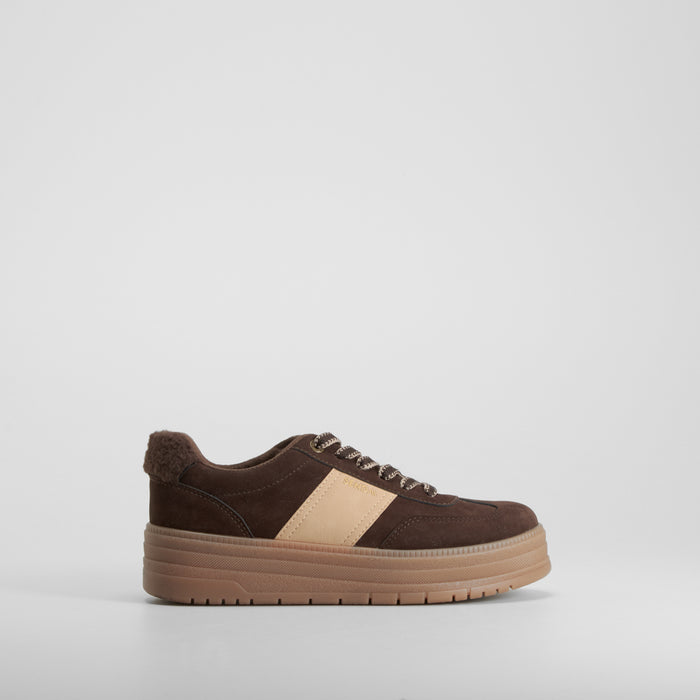 Sneaker plataforma casual marrón SENDA ROAD
