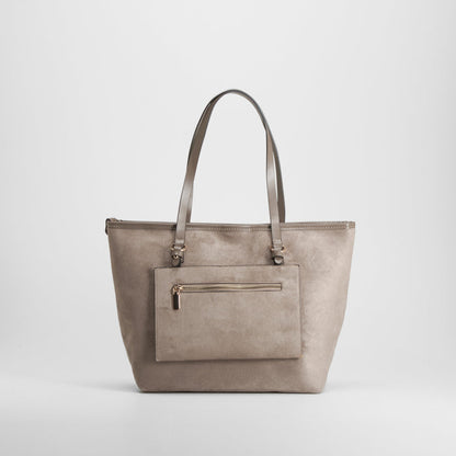 Bolso shopper efecto ante asas marrón PICCOLA PIU