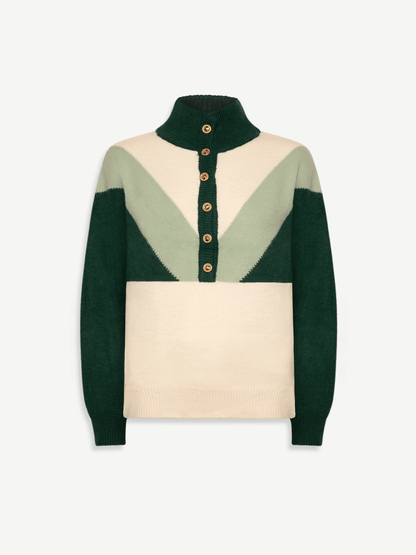 Green and Ecru Neve Sweater