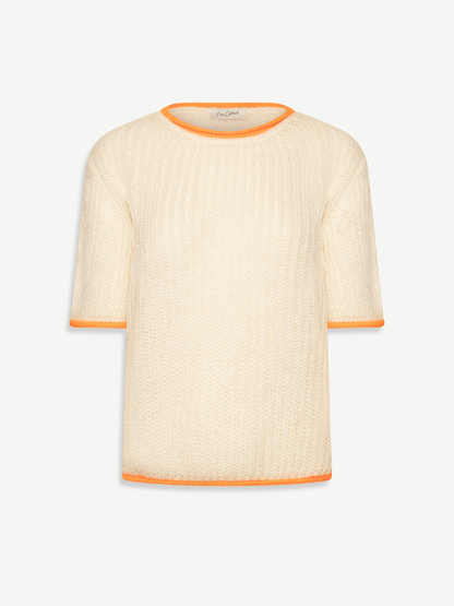 Ecru and Orange Ricky Sweater
