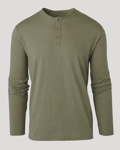 Military Green Classic Long Sleeve Henley