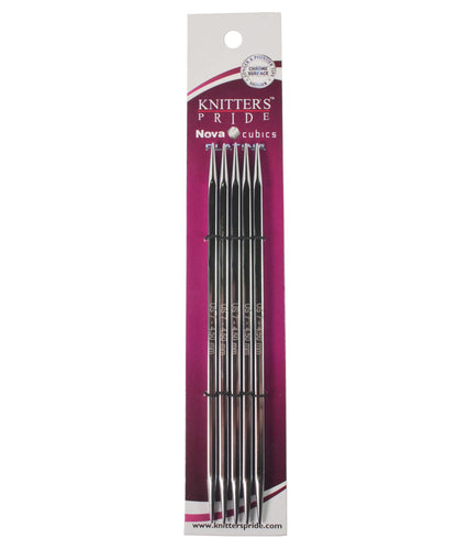 6 Inch Knitter's Pride Nova Platina Cubics Double Pointed Needles-Needles-Knitter's Pride-Alpaca Direct