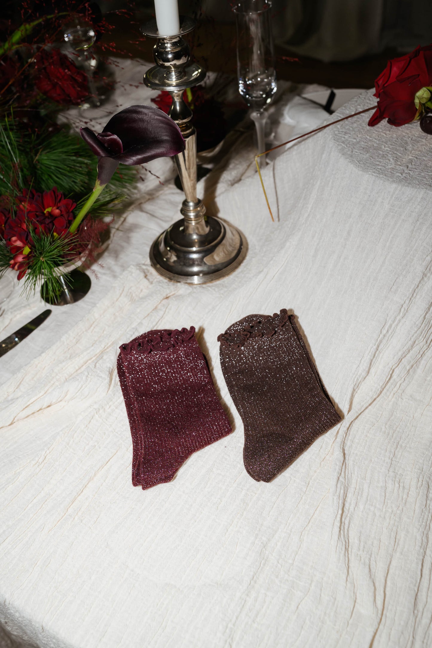 Burgundy Mily Socks