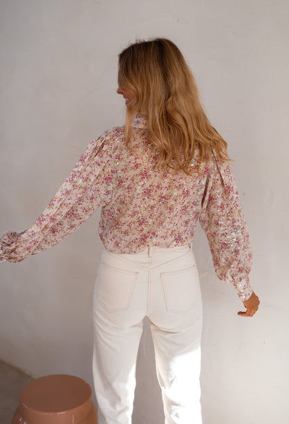 Beige and Pink Nara Shirt