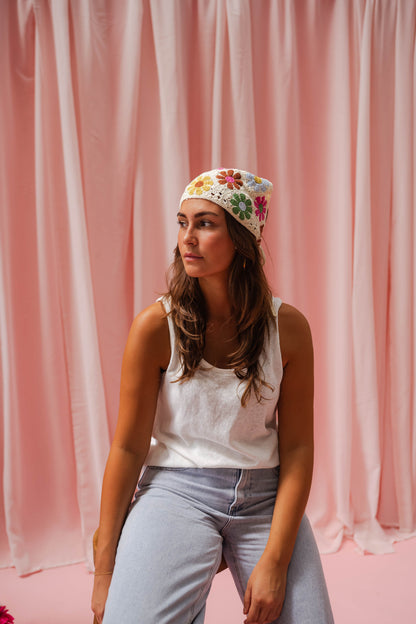 Floral Thad Crochet Scarf