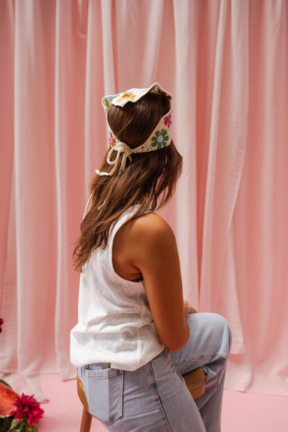 Floral Thad Crochet Scarf
