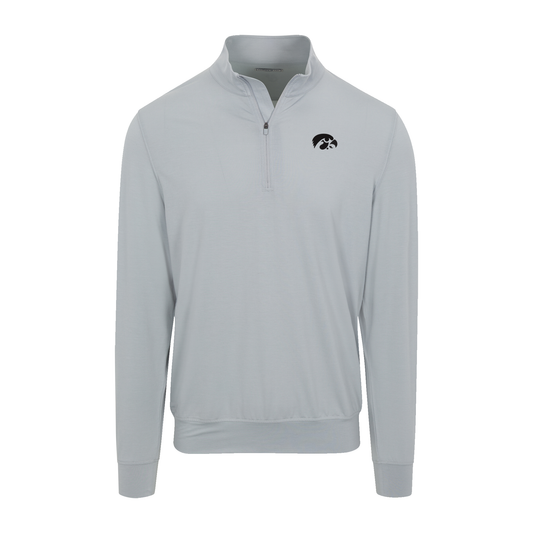 Iowa Velocity Performance Quarter Zip Light Grey