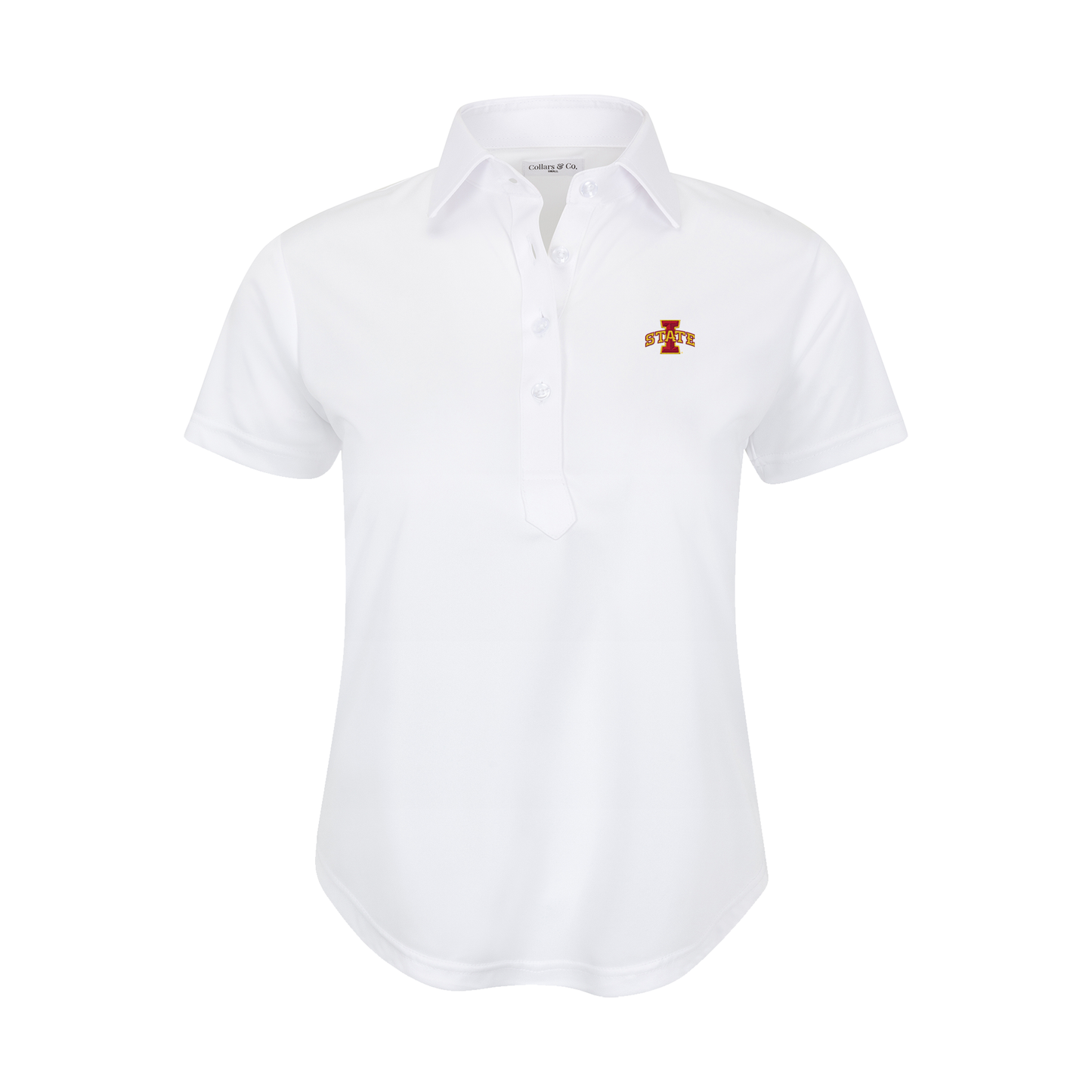 Iowa State Women's Cap Sleeve Semi Spread Polo White