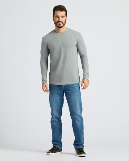 Heather Gray Classic Long Sleeve Crew Neck