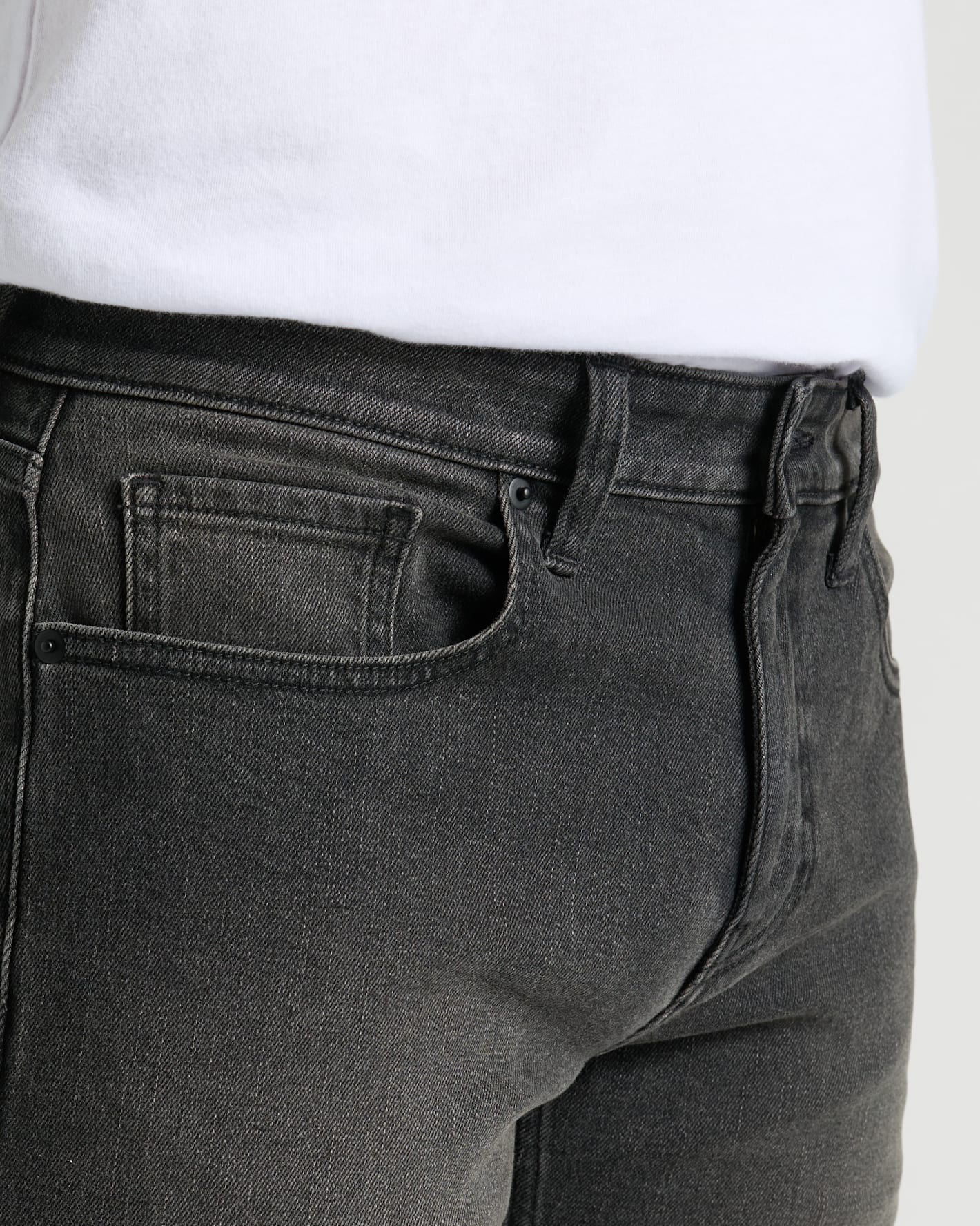 Gray Wash Slim Authentic Denim Jeans