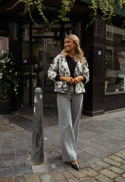 Ecru and Black Kyara Jacket
