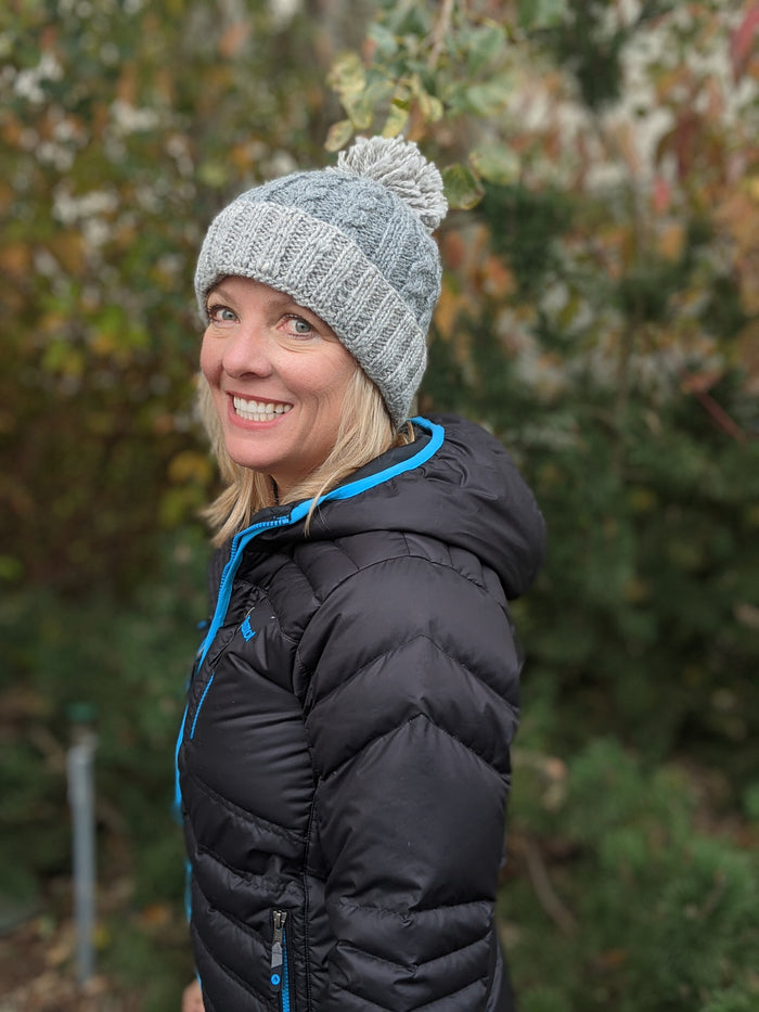 Alpaca Hat with Pompom and Fleece Lining-Apparel-Alpaca Direct-Alpaca Direct