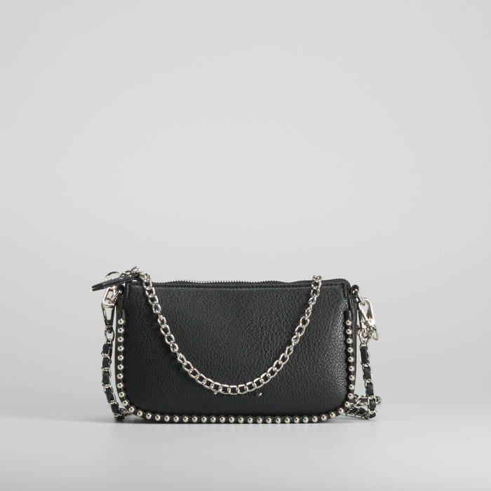 Bolso bandolera remaches negra NYC