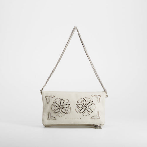 Bolso cadena diseño perforado blanco PICCOLA PIU