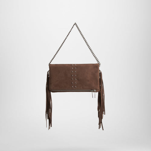 Bolso flecos cadena marrón NYC