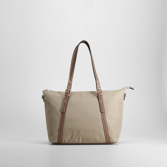 Bolso shopper nylon beige PICCOLA PIU