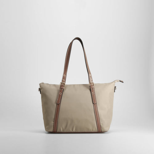 Bolso shopper nylon beige PICCOLA PIU