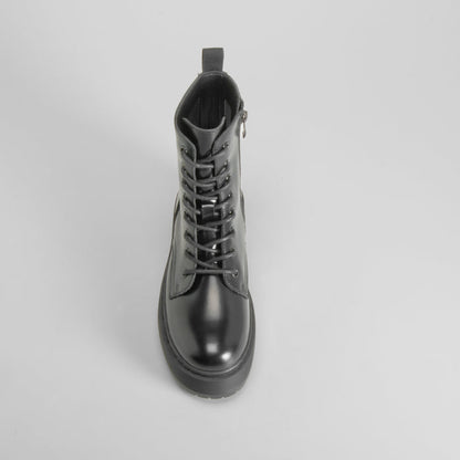 Botín militar plataforma negro NYC