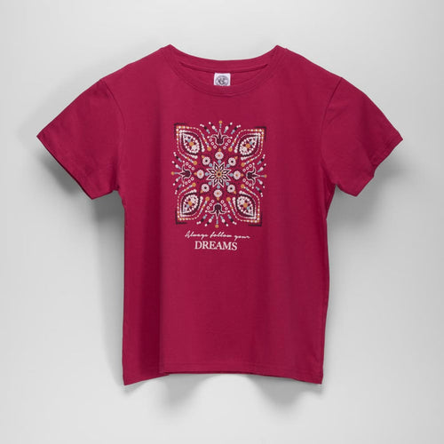 Camiseta manga corta estampada roja NYC