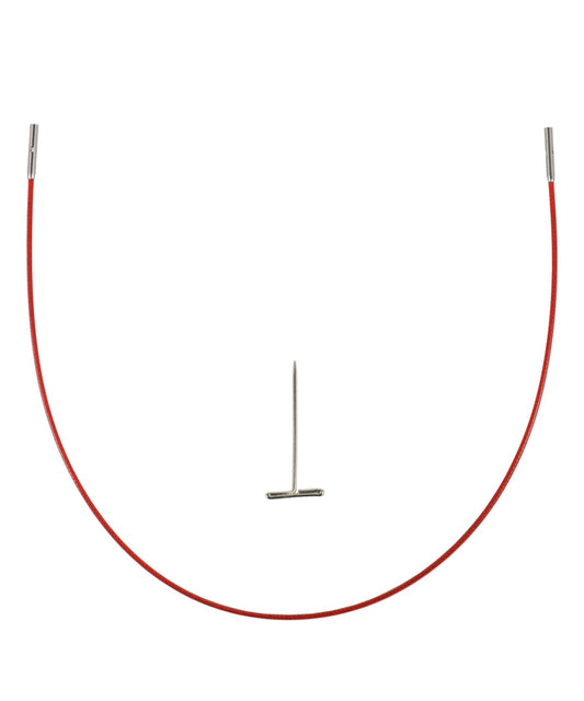 ChiaoGoo Red TWIST Interchangeable Cable 8" (20cm)-Notions-Chiaogoo-Mini-Alpaca Direct