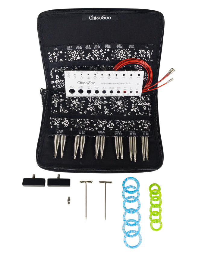 Chiaogoo Twist Large 5" Interchangeable Redlace Needle Set 7500L-Needles-Chiaogoo-Alpaca Direct