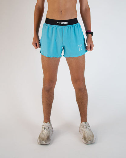 Men's Sky Blue 4" Half Split Shorts