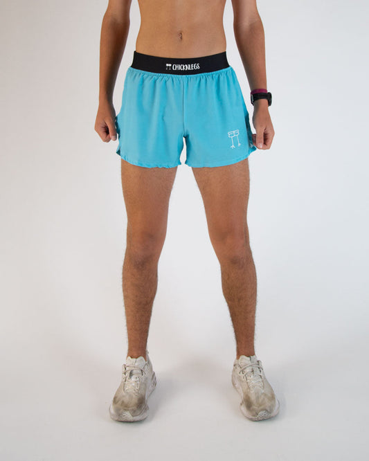 Men's Sky Blue 4" Half Split Shorts