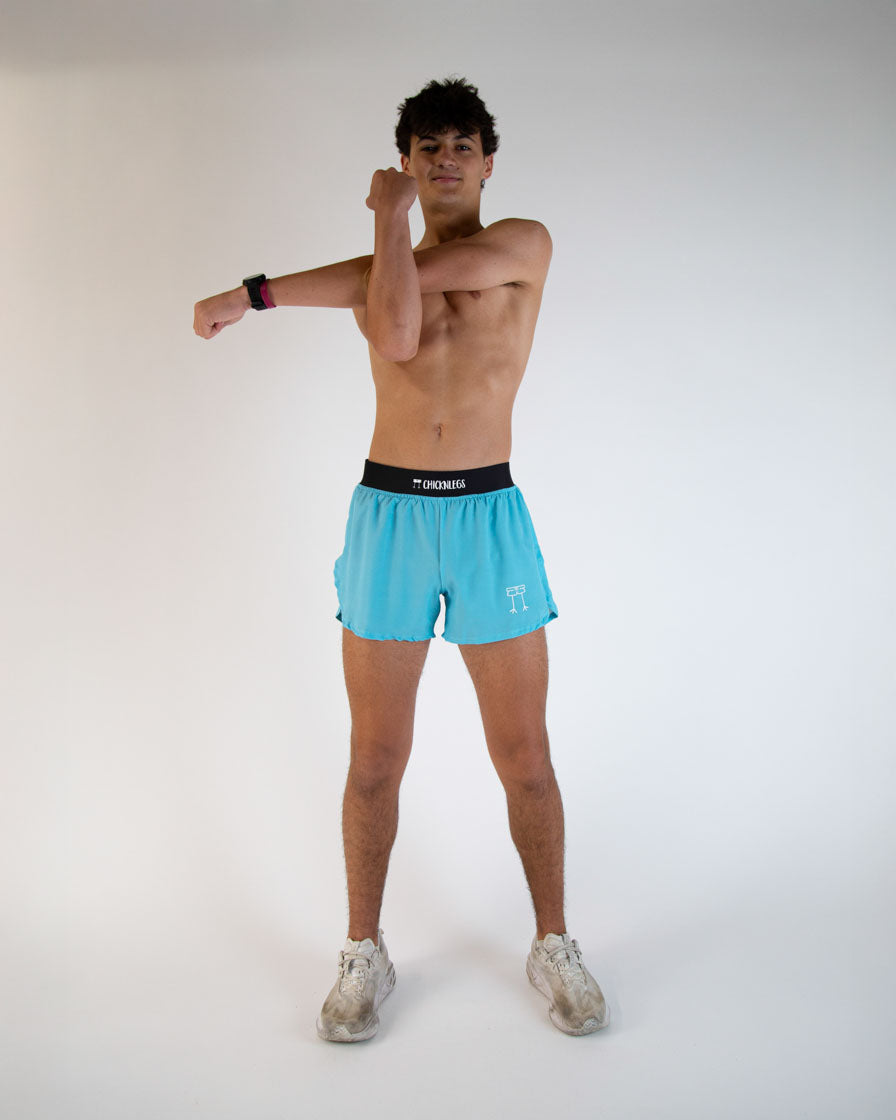 Men's Sky Blue 4" Half Split Shorts