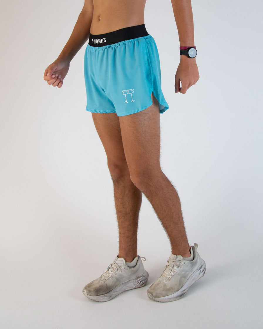 Men's Sky Blue 4" Half Split Shorts