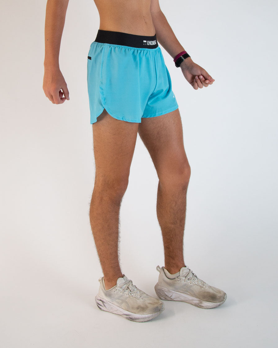 Men's Sky Blue 4" Half Split Shorts