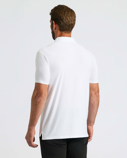 All White Active Short Sleeve Polo 3-Pack