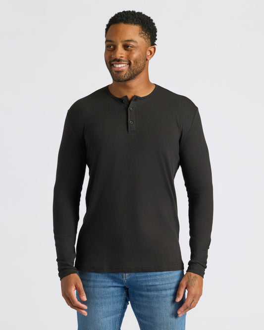 Black Long Sleeve Henley
