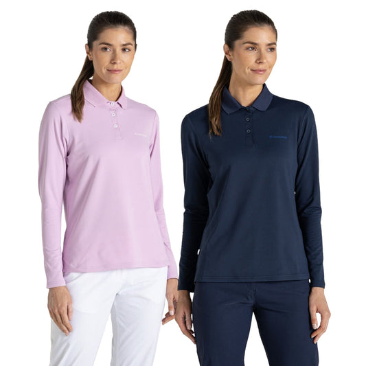 Craghoppers Womens NosiLife Thornbury Golf Long Sleeve Polo Shirt