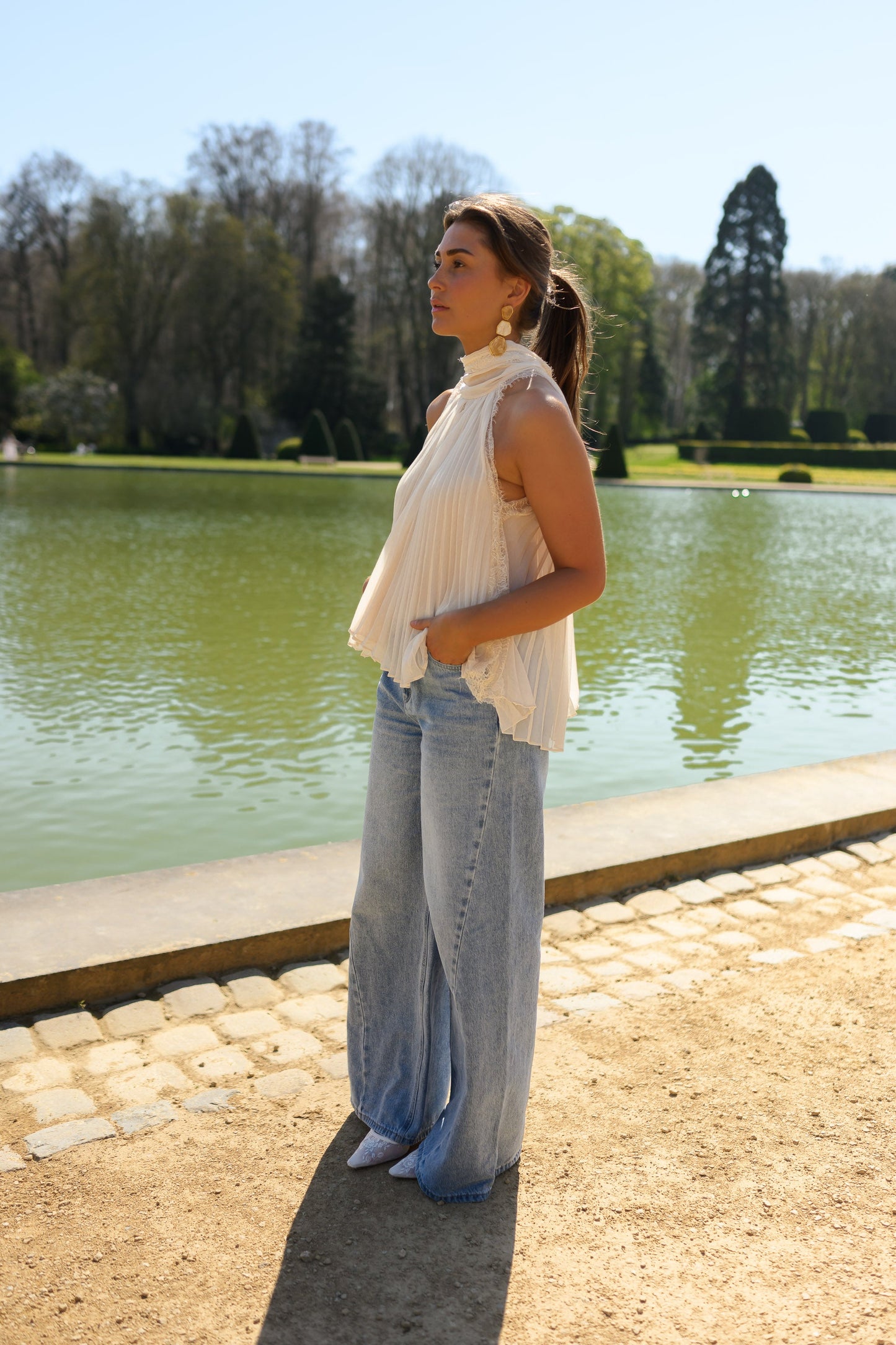 Beige Lace Nath Top