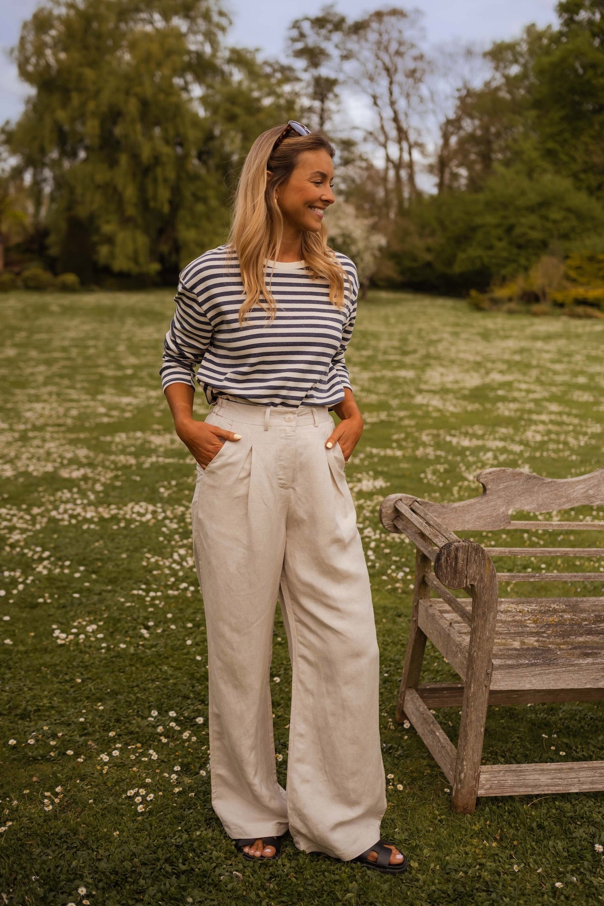 Beige Linen Romuald Pants